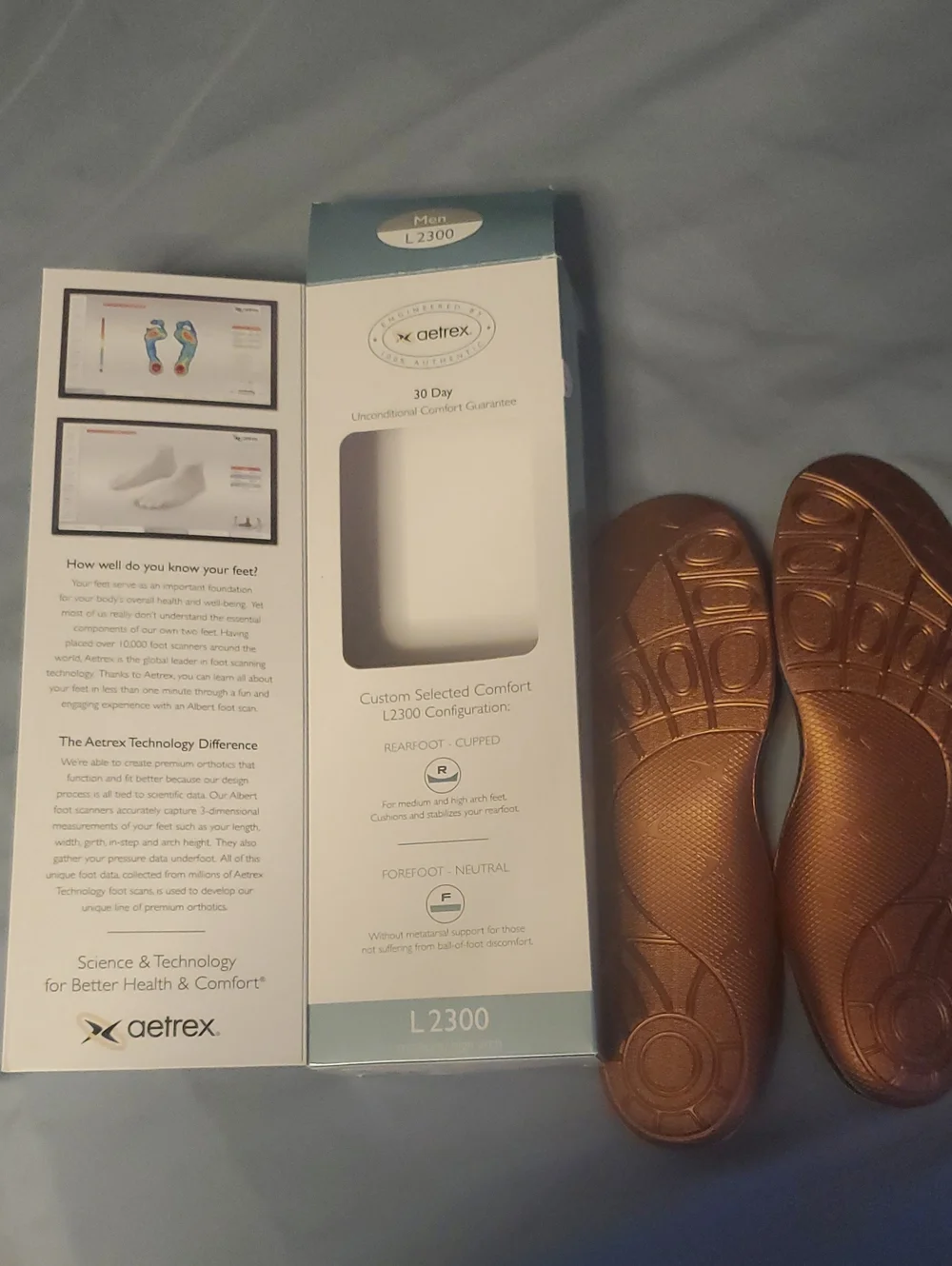 New! Aetrex Orthotics Premium Memory Foam Insoles. Size MENS 10 (L2300)